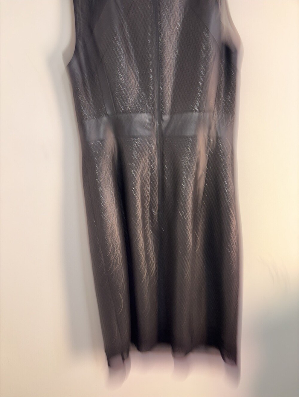 Milly Black Lambskin Trim With‎ Faux Metallic Fabric Size 8 Made In USA - Picture 12 of 16
